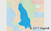 Political 3D Map of Hlegu, lighten
