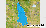 Political 3D Map of Hlegu, satellite outside