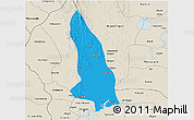 Political 3D Map of Hlegu, shaded relief outside