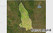 Satellite 3D Map of Hlegu, darken