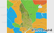 Satellite 3D Map of Hlegu, political outside
