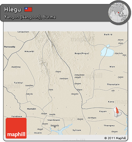 Shaded Relief 3D Map of Hlegu