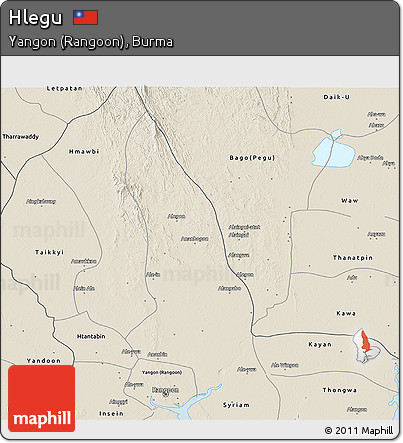 Shaded Relief 3D Map of Hlegu