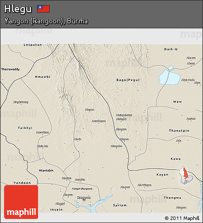 Shaded Relief 3D Map of Hlegu