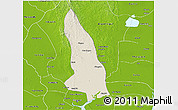 Shaded Relief 3D Map of Hlegu, physical outside