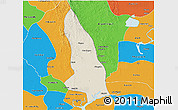 Shaded Relief 3D Map of Hlegu, political outside