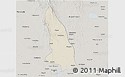 Shaded Relief 3D Map of Hlegu, semi-desaturated