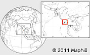 Blank Location Map of Hlegu, within the entire country