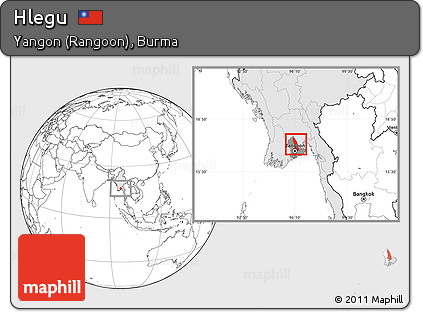 Blank Location Map of Hlegu, highlighted country, highlighted parent region