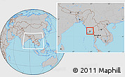 Gray Location Map of Hlegu, within the entire country