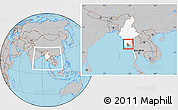 Gray Location Map of Hlegu, highlighted country, highlighted parent region, within the entire country