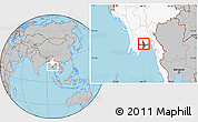 Gray Location Map of Hlegu, highlighted country