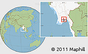 Savanna Style Location Map of Hlegu, highlighted country