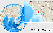 Shaded Relief Location Map of Hlegu