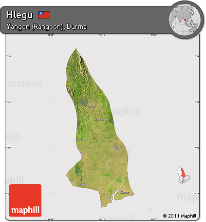 Satellite Map of Hlegu, cropped outside