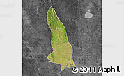 Satellite Map of Hlegu, darken, desaturated