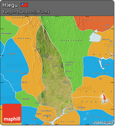 Satellite Map of Hlegu, political outside