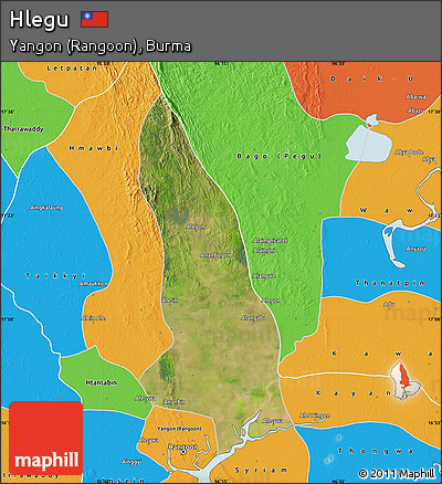 Satellite Map of Hlegu, political outside