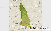 Satellite Map of Hlegu, shaded relief outside