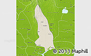 Shaded Relief Map of Hlegu, physical outside