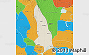 Shaded Relief Map of Hlegu, political outside