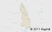 Shaded Relief Map of Hlegu, single color outside