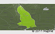 Physical Panoramic Map of Hlegu, darken, semi-desaturated