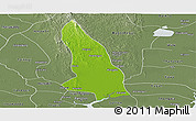 Physical Panoramic Map of Hlegu, semi-desaturated