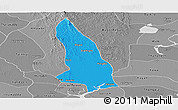 Political Panoramic Map of Hlegu, desaturated
