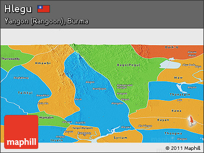 Political Panoramic Map of Hlegu