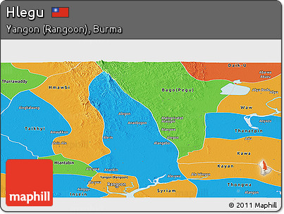 Political Panoramic Map of Hlegu