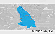 Political Panoramic Map of Hlegu, lighten, desaturated