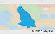 Political Panoramic Map of Hlegu, lighten