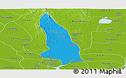 Political Panoramic Map of Hlegu, physical outside