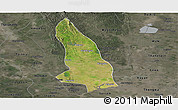 Satellite Panoramic Map of Hlegu, darken, semi-desaturated