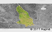 Satellite Panoramic Map of Hlegu, desaturated