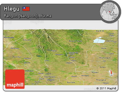 Satellite Panoramic Map of Hlegu