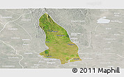 Satellite Panoramic Map of Hlegu, lighten, semi-desaturated