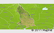Satellite Panoramic Map of Hlegu, physical outside