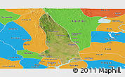 Satellite Panoramic Map of Hlegu, political outside