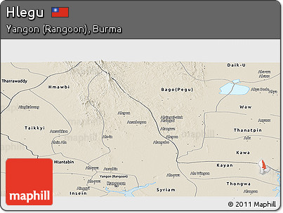 Shaded Relief Panoramic Map of Hlegu