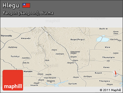 Shaded Relief Panoramic Map of Hlegu