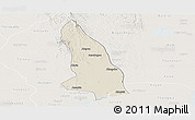 Shaded Relief Panoramic Map of Hlegu, lighten