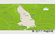 Shaded Relief Panoramic Map of Hlegu, physical outside