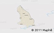 Shaded Relief Panoramic Map of Hlegu, single color outside