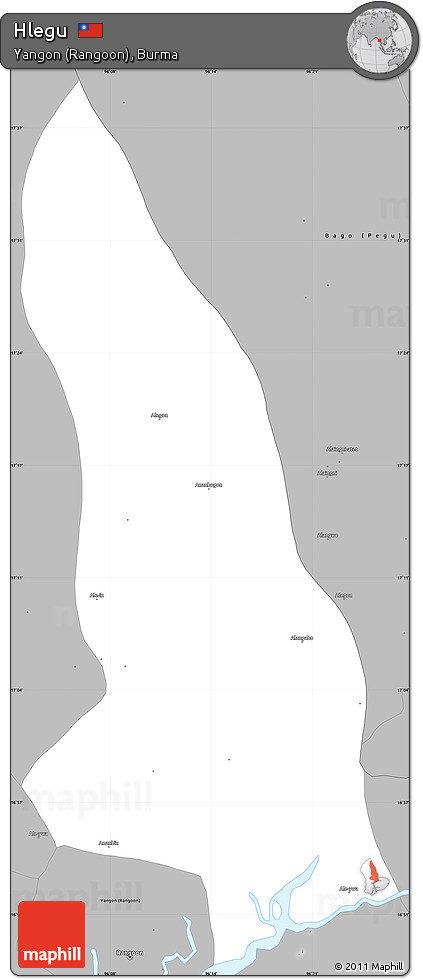 Gray Simple Map of Hlegu