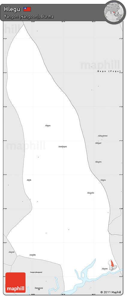 Silver Style Simple Map of Hlegu
