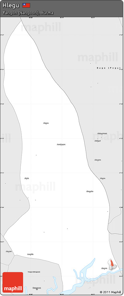 Silver Style Simple Map of Hlegu