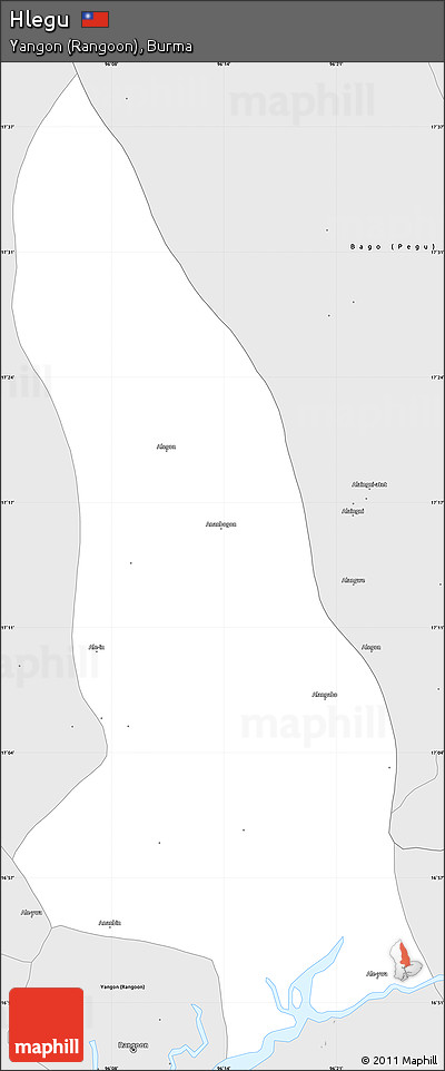 Silver Style Simple Map of Hlegu