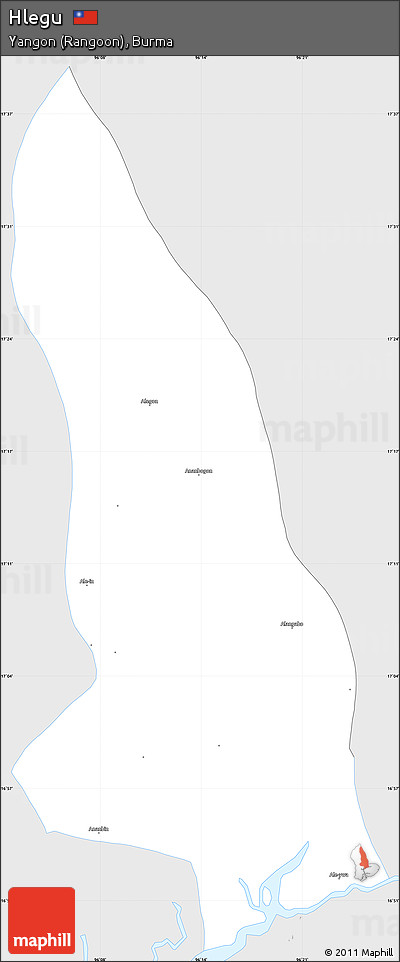 Silver Style Simple Map of Hlegu, single color outside